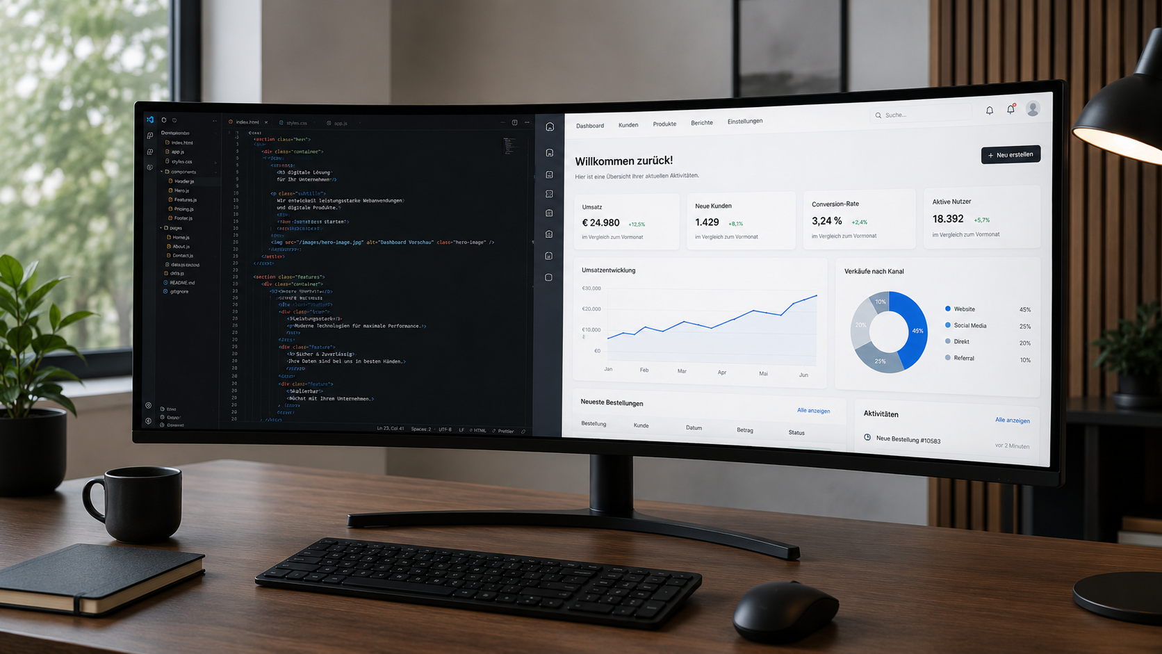 Webanwendung mit interaktiver Benutzeroberfläche und digitalen Funktionen